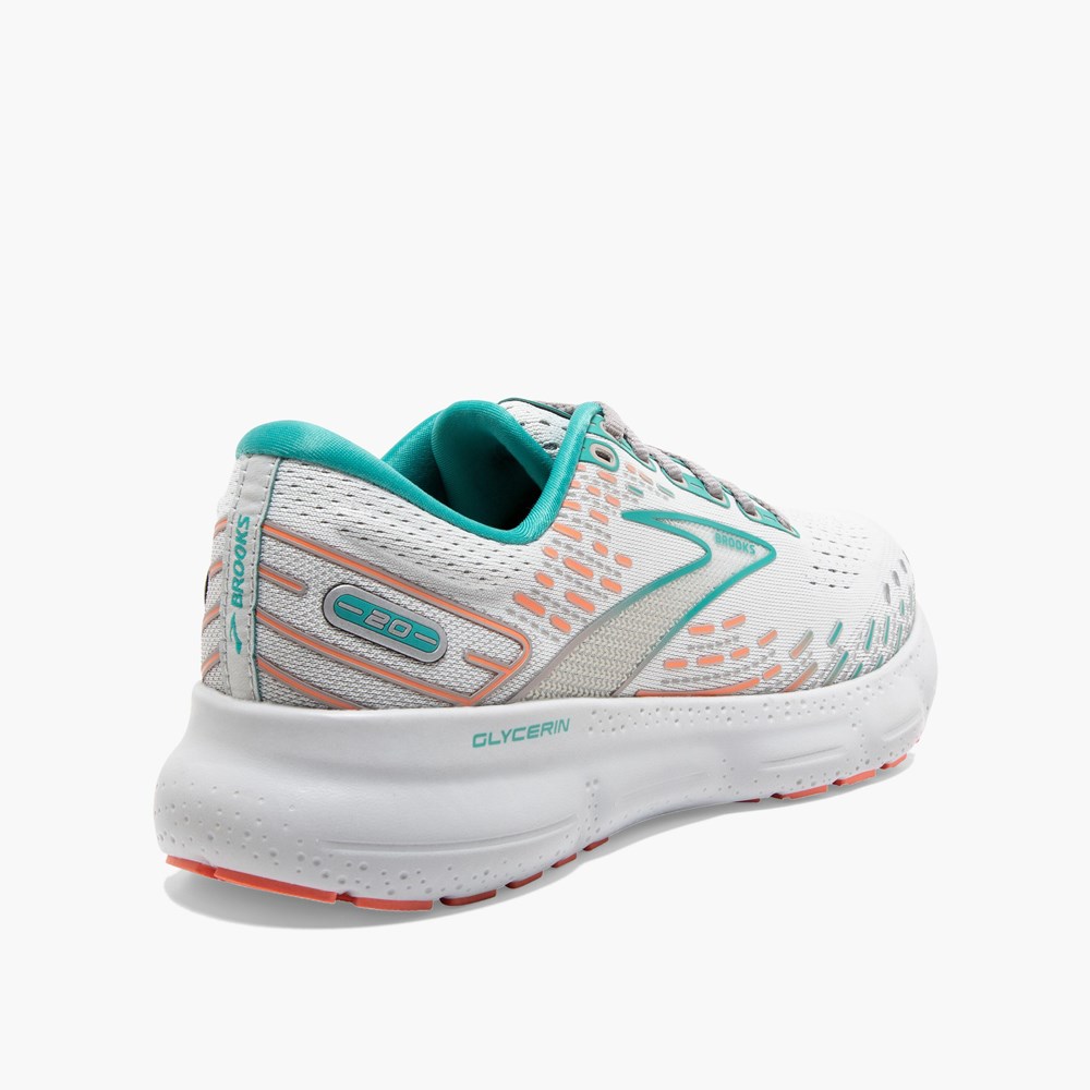 Chaussures Running Route Brooks Glycerin 20 Noir Grise Blanche Femme | IOK-0277237